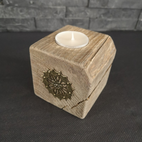 Bougeoir rosace métal